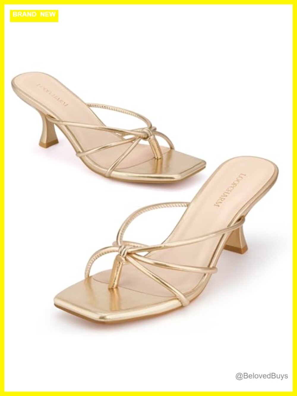 Women's Strappy Kitten Heel Thong Sandals Square Toe Mules